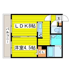 東区役所前駅 徒歩3分 1階の物件間取画像